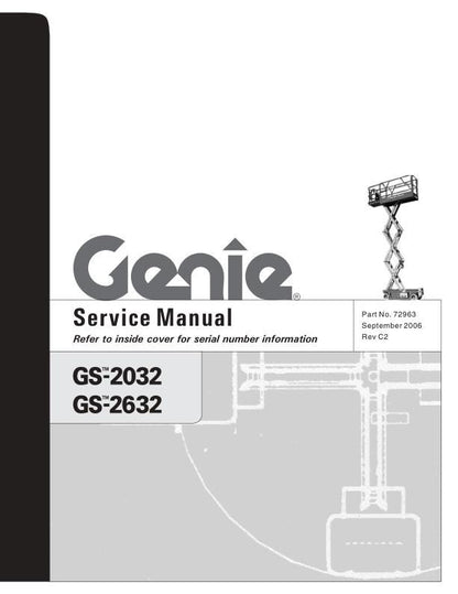 Genie GS 2032 2632 Electric Scissor Lift Service Manual factory service manual title page