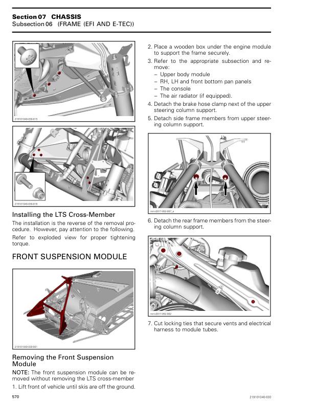 Skidoo Skandic 600 850 900 Snowmobile Service Manual sample page from the repair manual