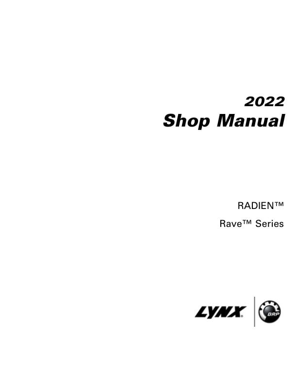 Lynx RAVE RE 600 850 Snowmobile Service Manual factory service manual title page