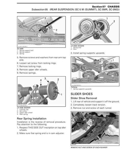 Skidoo REV XP 600 800 Snowmobile Service Manual sample page showing repair procedures