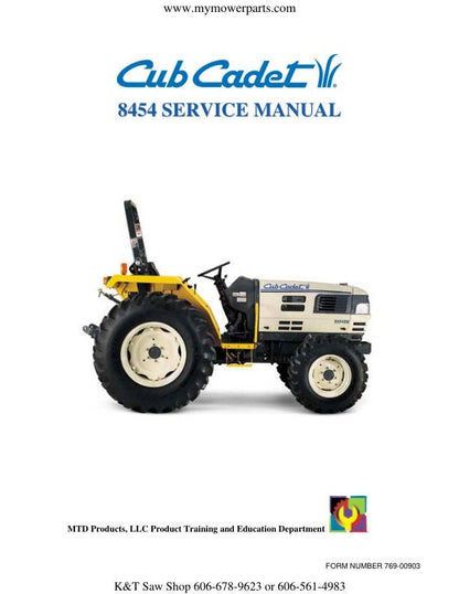 Cub Cadet 8454 Tractor Service Manual factory service manual title page