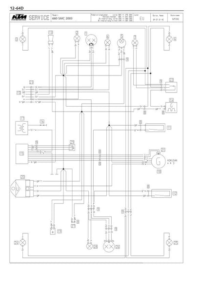 KTM 400 520 620 640 660 LC4 Engine Service Manual sample page showing schematics and diagrams