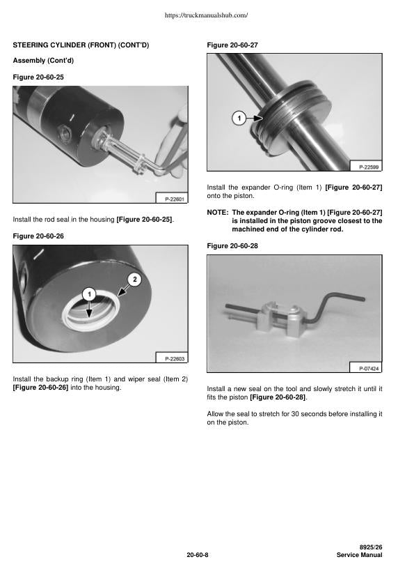 Massey Ferguson 8925 8926 Tractor Service Manual sample page with diagrams and specifications