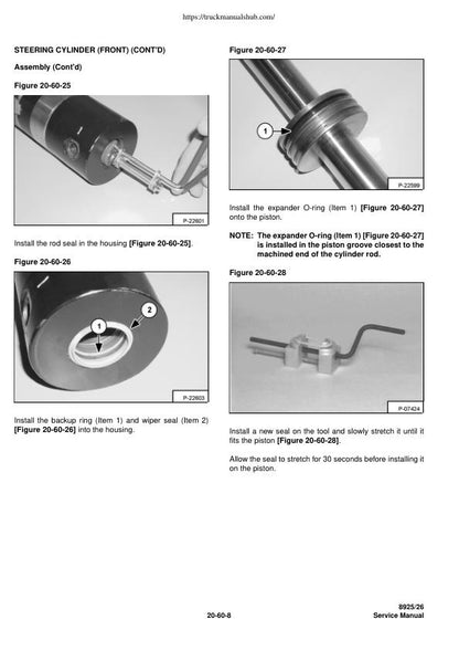 Massey Ferguson 8925 8926 Tractor Service Manual sample page with diagrams and specifications
