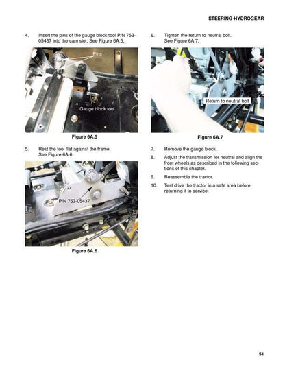 Cub Cadet I Series Tractor Service Manual sample page with service data and tables