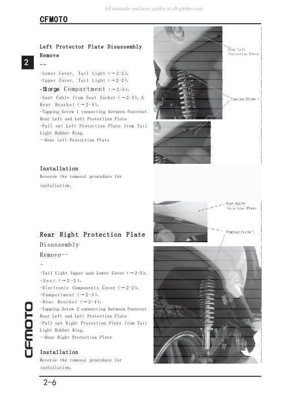 CFMOTO 125 150 Service Repair Manual sample page from service manual