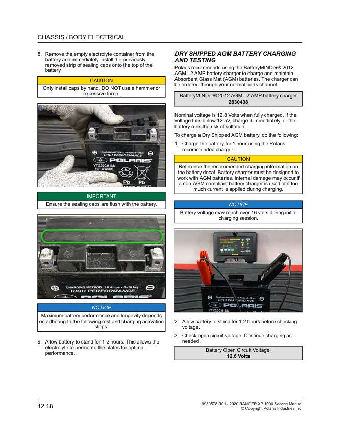 Polaris Ranger XP 1000 UTV Service Manual sample page showing schematics and diagrams