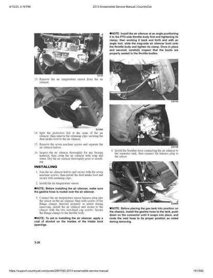 Arctic Cat F5 F800 F1100 M XF Bearcat T570 TZ Snowmobile Service sample page with technical illustrations