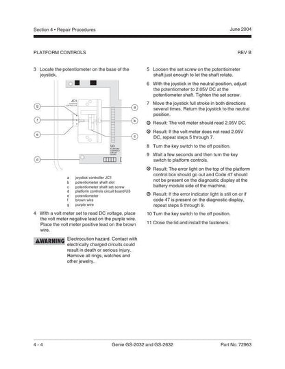 Genie GS 2032 2632 Electric Scissor Lift Service Manual sample page from service manual