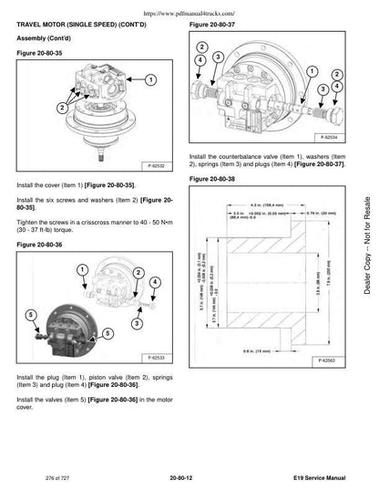 Bobcat E19 Compact Excavator Service Manual sample page from the repair manual