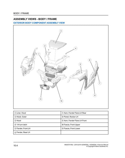 Polaris General 1000 UTV Service Manual sample page showing schematics and diagrams
