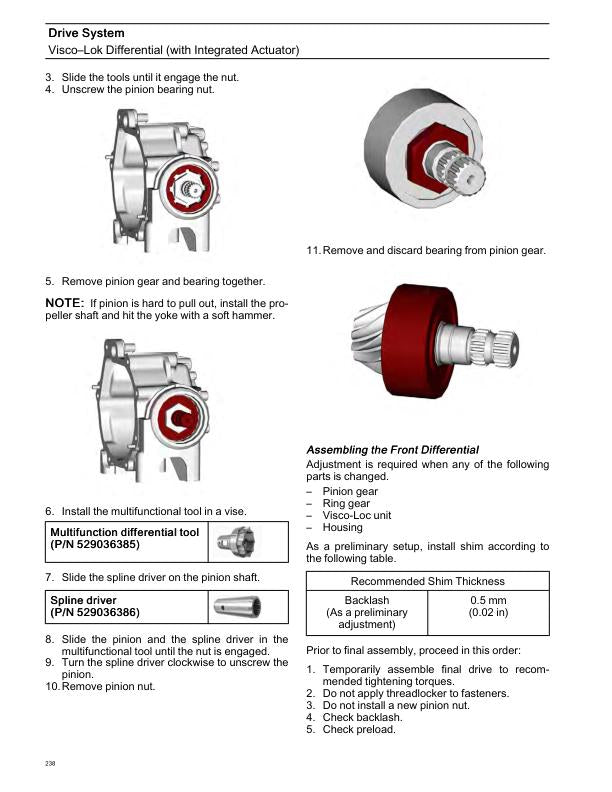 Can-Am Defender Traxter HD10 Max 1000 Service Manual sample page showing repair procedures