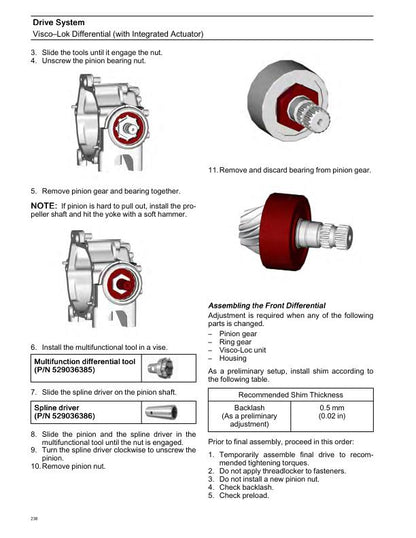 Can-Am Defender Traxter HD10 Max 1000 Service Manual sample page showing repair procedures