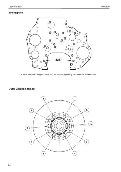 Volvo Penta TAD1240-1242 Engine Service Manual sample page showing repair procedures