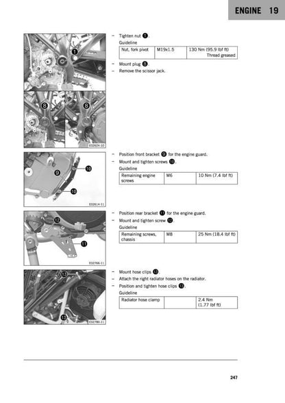 KTM 1290 Super Adventure R Motorcycle Service Manual sample page with technical illustrations