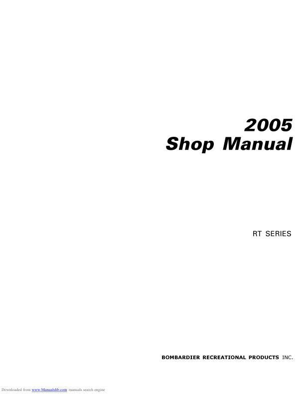 Skidoo Summit Highmark & Mach Z Snowmobile Service Manual factory service manual title page