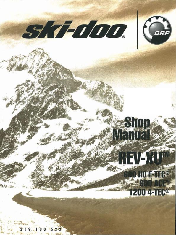 Skidoo REV XU 600 1200 Snowmobile Service Manual factory service manual title page