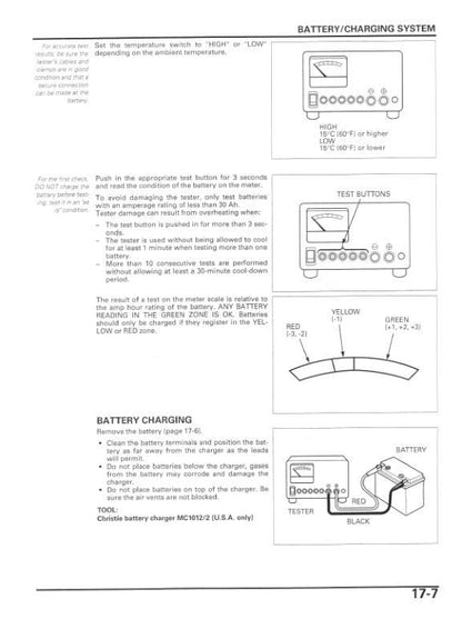 Honda VFR800/A Interceptor Motorcycle Service Manual sample page showing schematics and diagrams