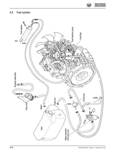 Wacker Neuson 38 Z3 Track Excavator Service Manual sample page from the repair manual