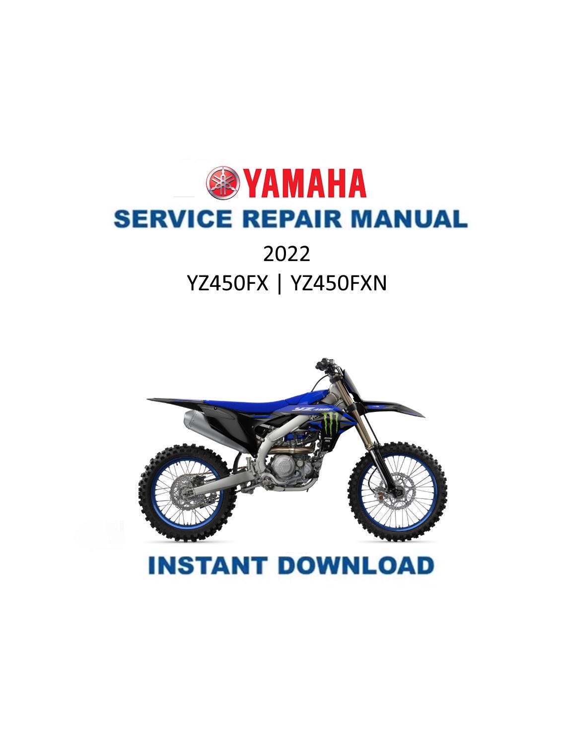 Yamaha YZ450FXN Motorcycle Service Manual 2022-2025 - Service Manual PDF Instant Download