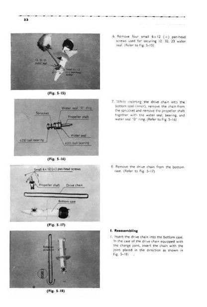 Honda GB30 GB40 Outboard Service Manual sample page with technical illustrations