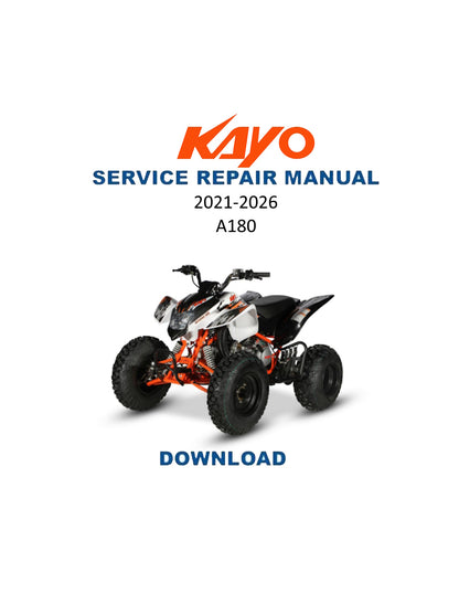 Kayo A180 ATV-Werkstatthandbuch PDF | 2021-2026