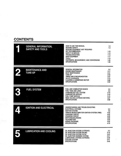 Yamaha 2 - 250 HP Outboard Service Manual factory service manual title page