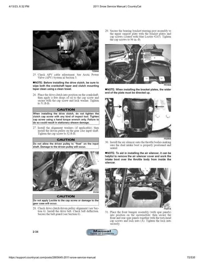 Arctic Cat F M Z1 Crossfire Bearcat Snowmobile Service Manual table of contents