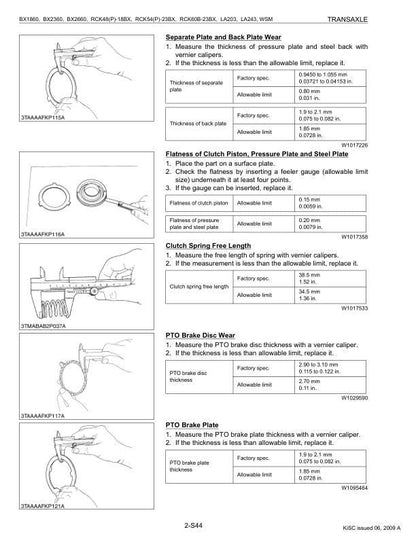 Kubota BX1860 BX2360 BX2660 Tractor Service Manual sample page from the repair manual