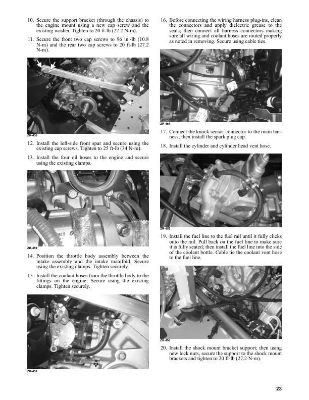 Arctic Cat Blast ZR LT XR Touring M 4000 2023 Service Manual sample page from service manual
