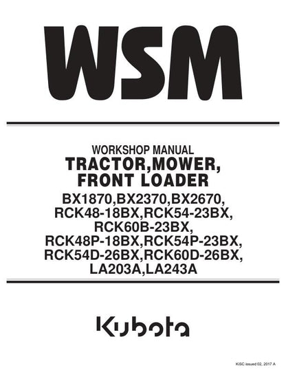 Kubota Tractor Service Manual factory service manual title page