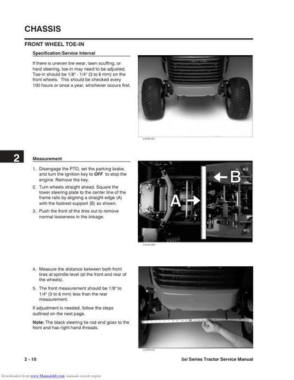 Toro 518 520 522 523 xi Lxi DXi Mower Service Manual sample page with diagrams and specifications