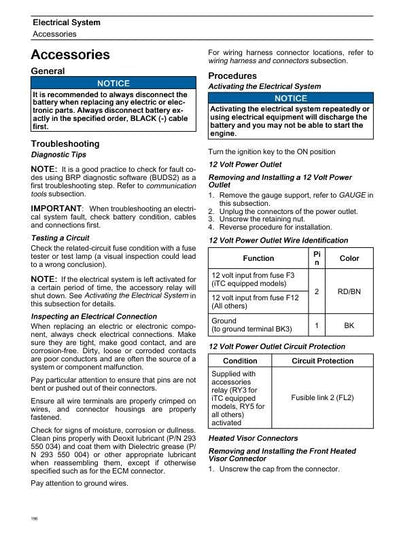 Can-Am Outlander 850 1000 ATV Service Manual sample page showing repair procedures