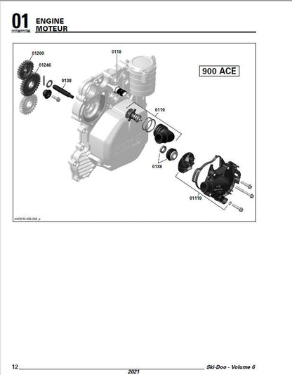 Skidoo REV 850 Gen4 ETEC Snowmobile Service Manual sample page with technical illustrations