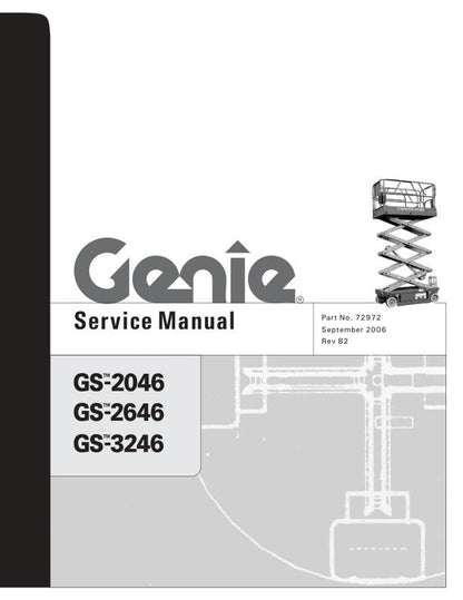 Genie GS 2046 2646 3246 Scissor Lift Service Manual factory service manual title page