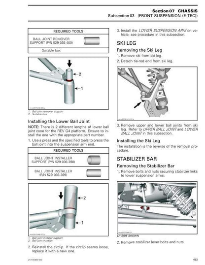 Lynx XTerrain Series 600 850 Snowmobile Service Manual sample page from the repair manual