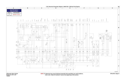 Skyjack SJ40T SJ45T Telescopic Boom Lift Service Manual sample page with service data and tables