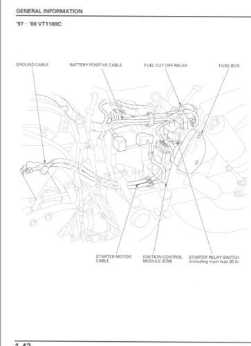 Honda Shadow VT1100 Motorcycle Service Manual sample page from service manual