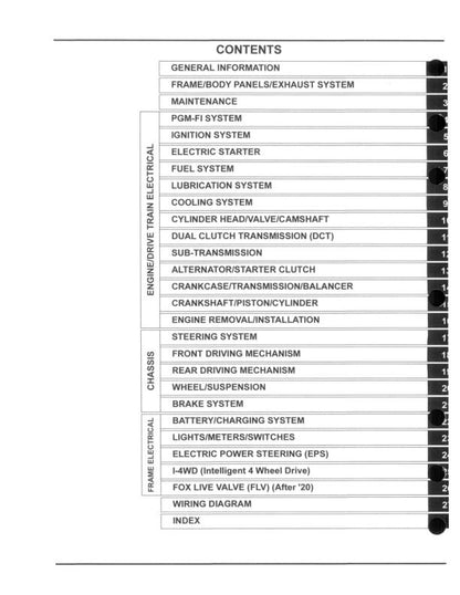 Honda Talon 1000 UTV Service Manual sample page showing repair procedures
