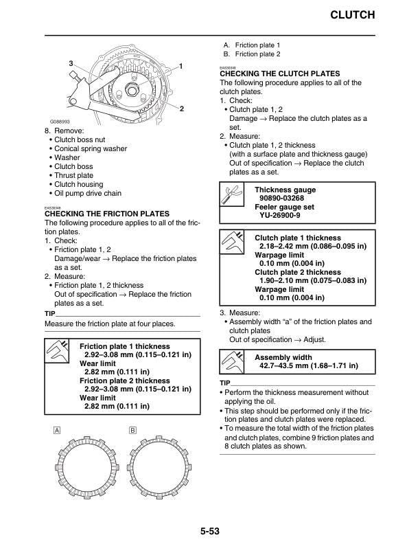 Yamaha Tracer 9 GT Motorcycle Service Manual sample page with diagrams and specifications