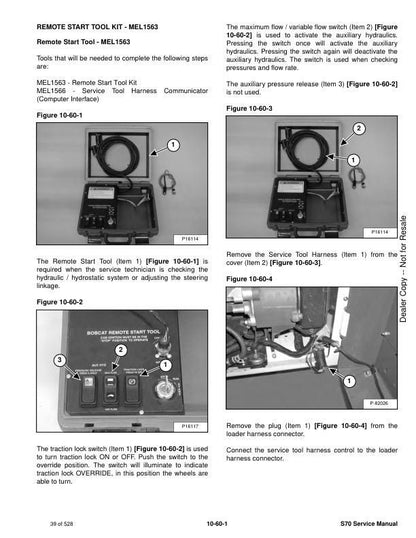 Bobcat S70 Skid Steer Loader Service Manual sample page from service manual