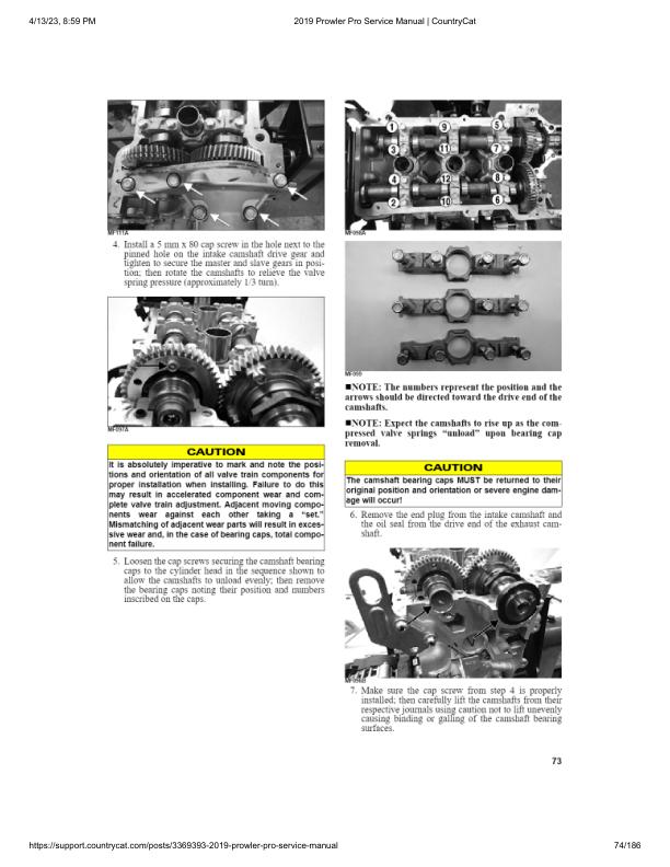 Arctic Cat Prowler Pro UTV Service Manual sample page with technical illustrations