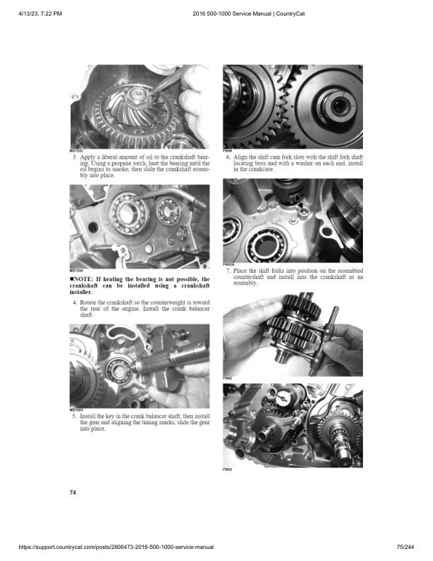 Arctic Cat Alterra 500 700 1000 ATV Service Manual sample page showing repair procedures