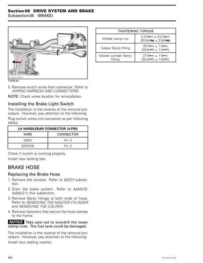 Skidoo MXZ 600 850 Snowmobile Service Manual sample page showing repair procedures