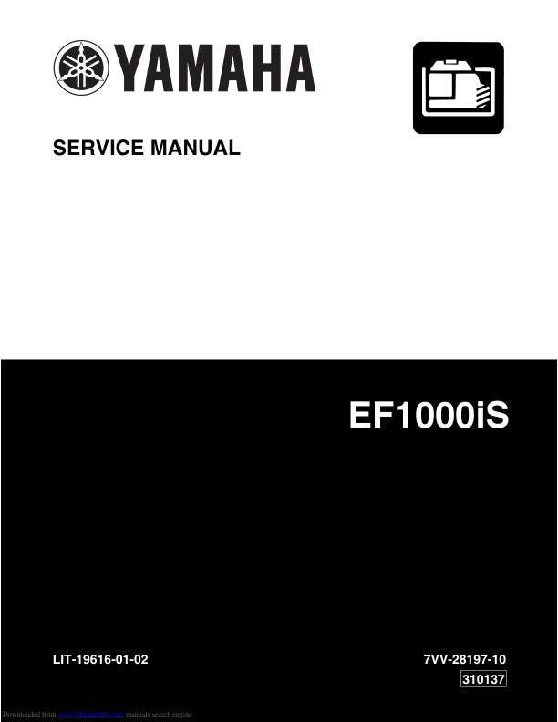Yamaha EF1000iS Inverter Generator Service Manual factory service manual title page