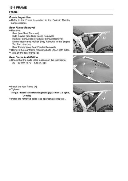 Kawasaki KX450F Motorcycle Service Manual sample page showing schematics and diagrams