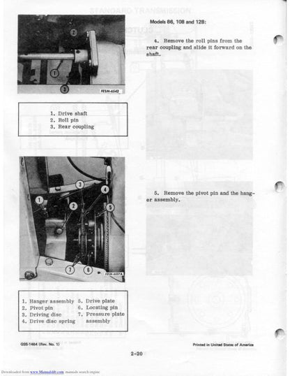 Cub Cadet 86-1650 Tractor Service Manual sample page with technical illustrations