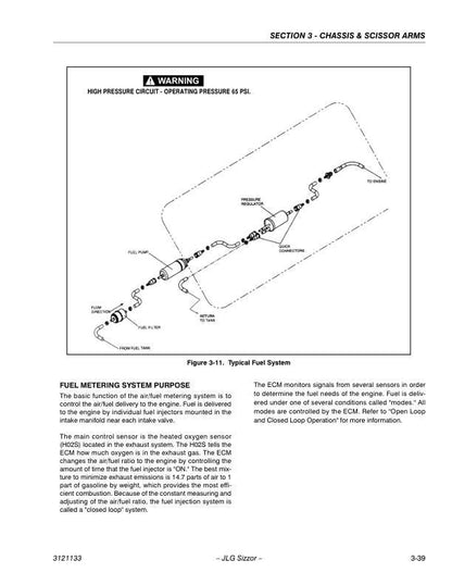 JLG 3394 4394 RT Scissor Lift Service Manual sample page showing repair procedures