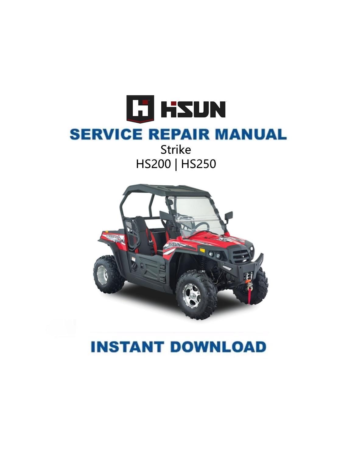 HiSun Strike HS200 HS250 UTV Service Manual - Service Manual PDF Instant Download