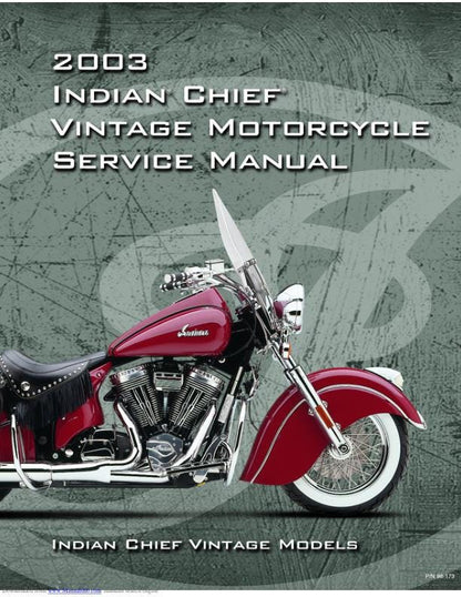 Indian Chief Vintage Deluxe Roadmaster Springfield Motorcycle Service factory service manual title page